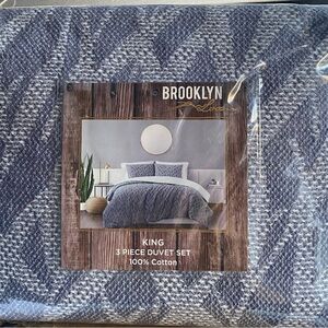 Brooklyn Loom Classic 100% Cotton 3-Piece Duvet Set (KING)